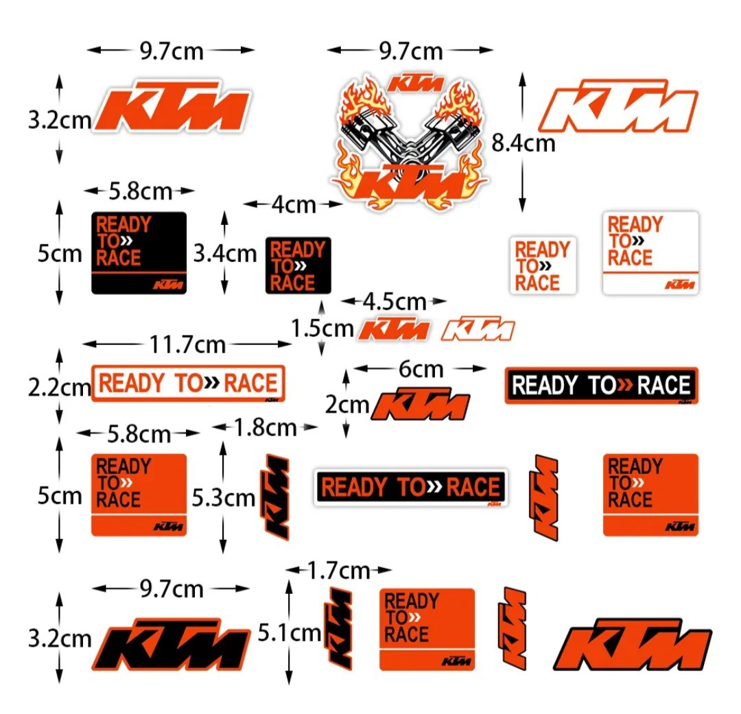 防水反射 / KTM RACING 　バイクステッカー 　デカール KTM DUKE デカール ヘルメットステッカー モトクロス カスタム_画像5