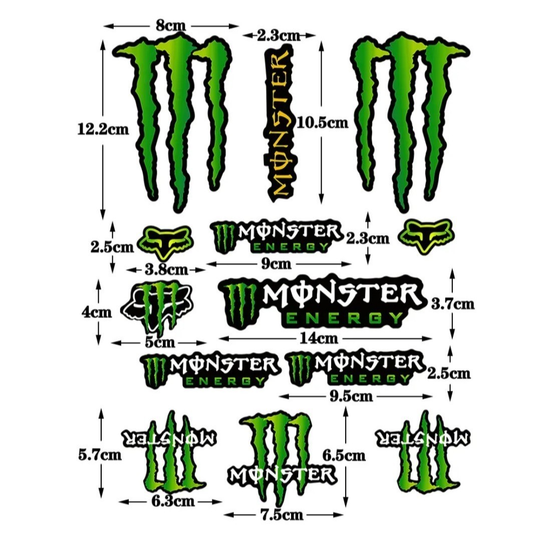 ２枚セット　防水反射　ステッカー　/　モンスターエナジー　バイクステッカー　 MONSTER ENERGY モンスターエナジーステッカー　デカール_画像7