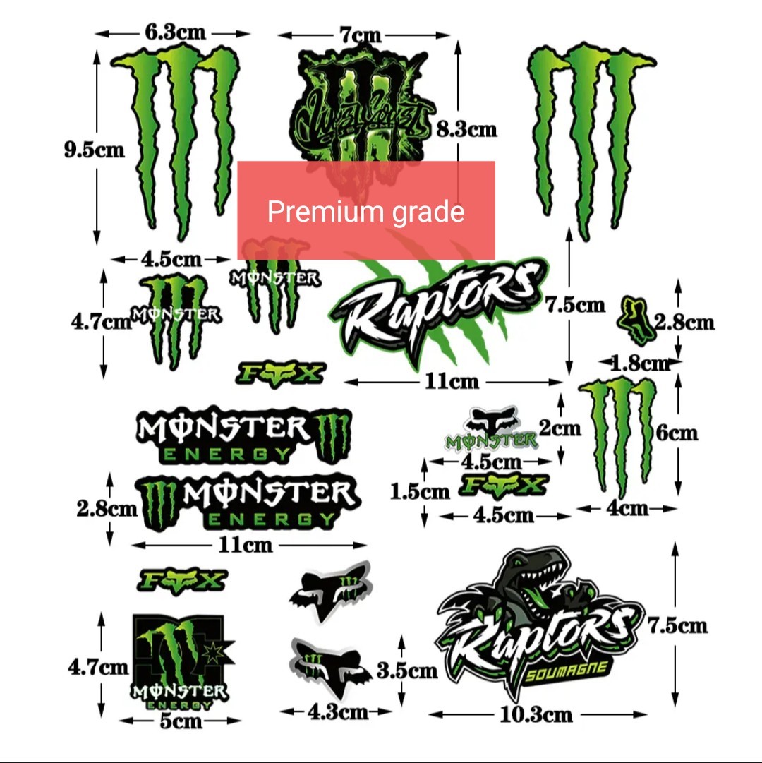 ２枚セット　防水反射　ステッカー/モンスターエナジー　 バイクステッカー　ヘルメットステッカー MONSTER ENERGY　デカール_画像2