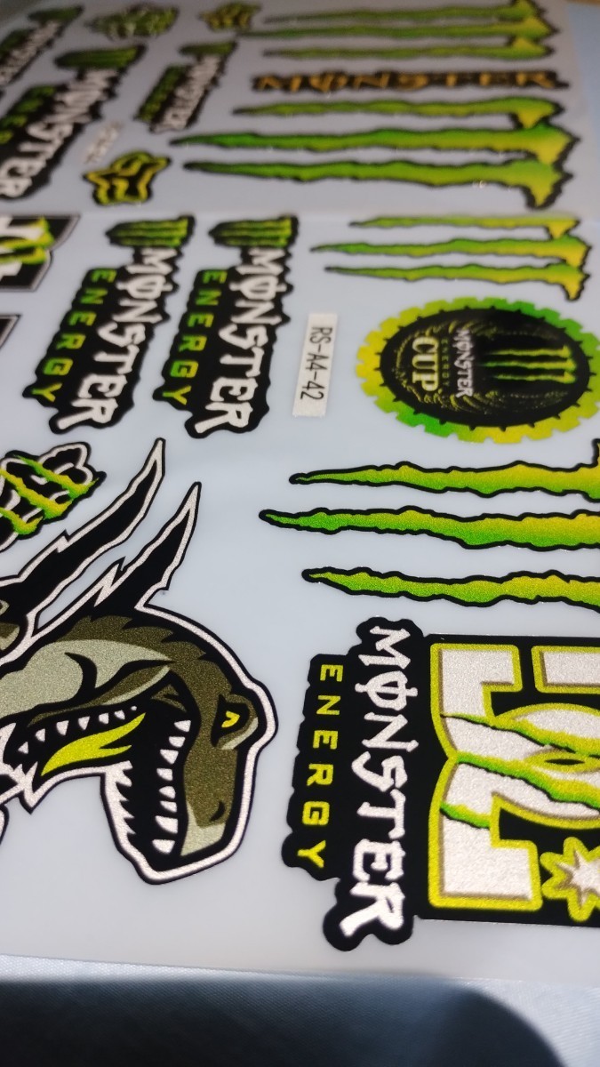 ２枚セット　防水反射　ステッカー/モンスターエナジー　 バイクステッカー　ヘルメットステッカー MONSTER ENERGY　デカール_画像10