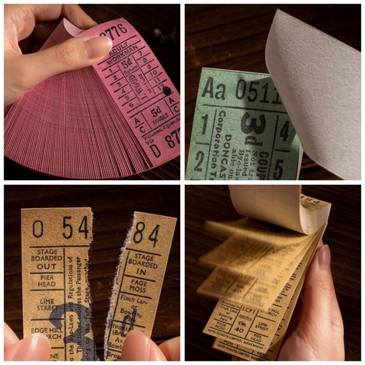 時空チケットシリーズ 古券 10種1000枚 素材ペーパー レトロ アンティーク 素材紙 スクラップブッキング コラージュ 11_画像3