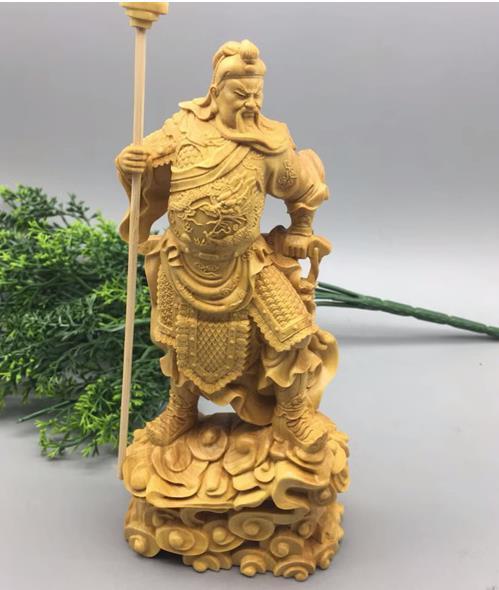  精密細工 関羽像 精密彫刻 武財神 中国武将 三国志 木彫仏像 美術品_画像3