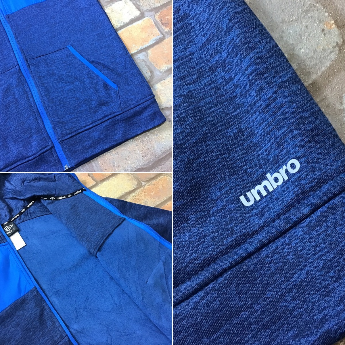 ME1-255◆GOODプライス!!◆【umbro アンブロ】ジップアップ 切替パーカー【ユース L 150】水色 ネイビー 子供 キッズ スポ少 部活_画像5