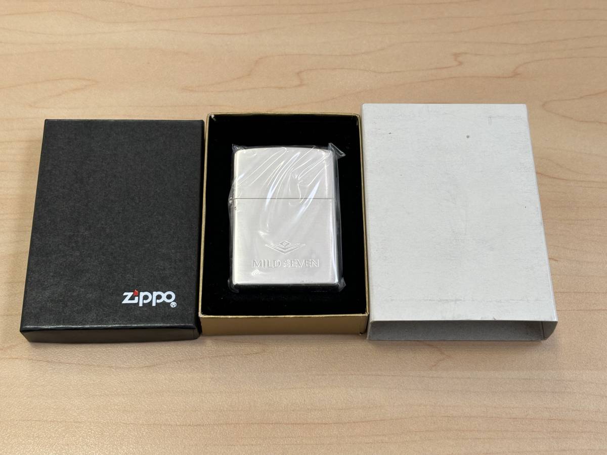 【5593】未使用品 Zippo マイルドセブン ロゴ ライター 箱付き_画像1