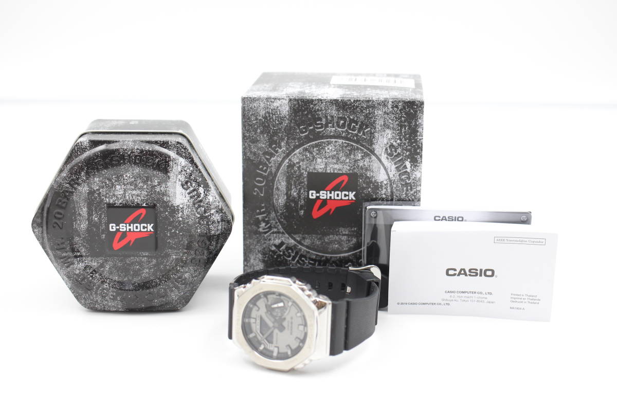 【え富】 ☆ 美品 CASIO カシオ GM-2100 G-SHOCK アナデジ グレー文字盤 クオーツ メンズ腕時計 ケースあり MAZ01MNB66_画像1