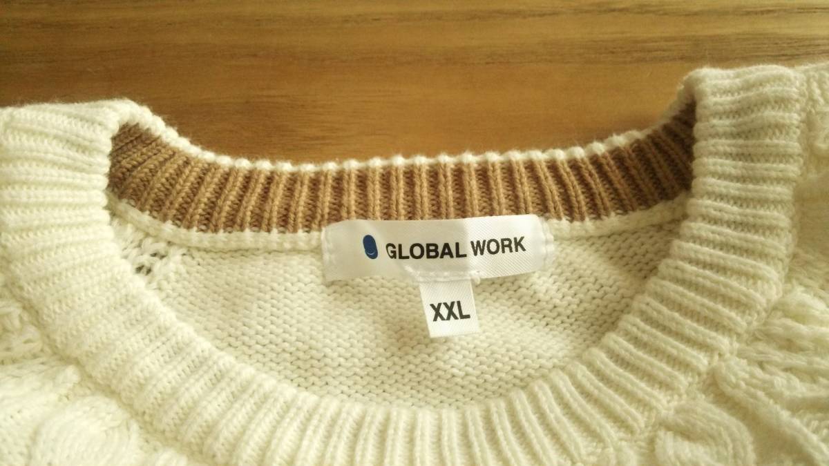 GLOBAL　WORK　キッズ　コットンケーブルニット　XXL（130～140）_画像2