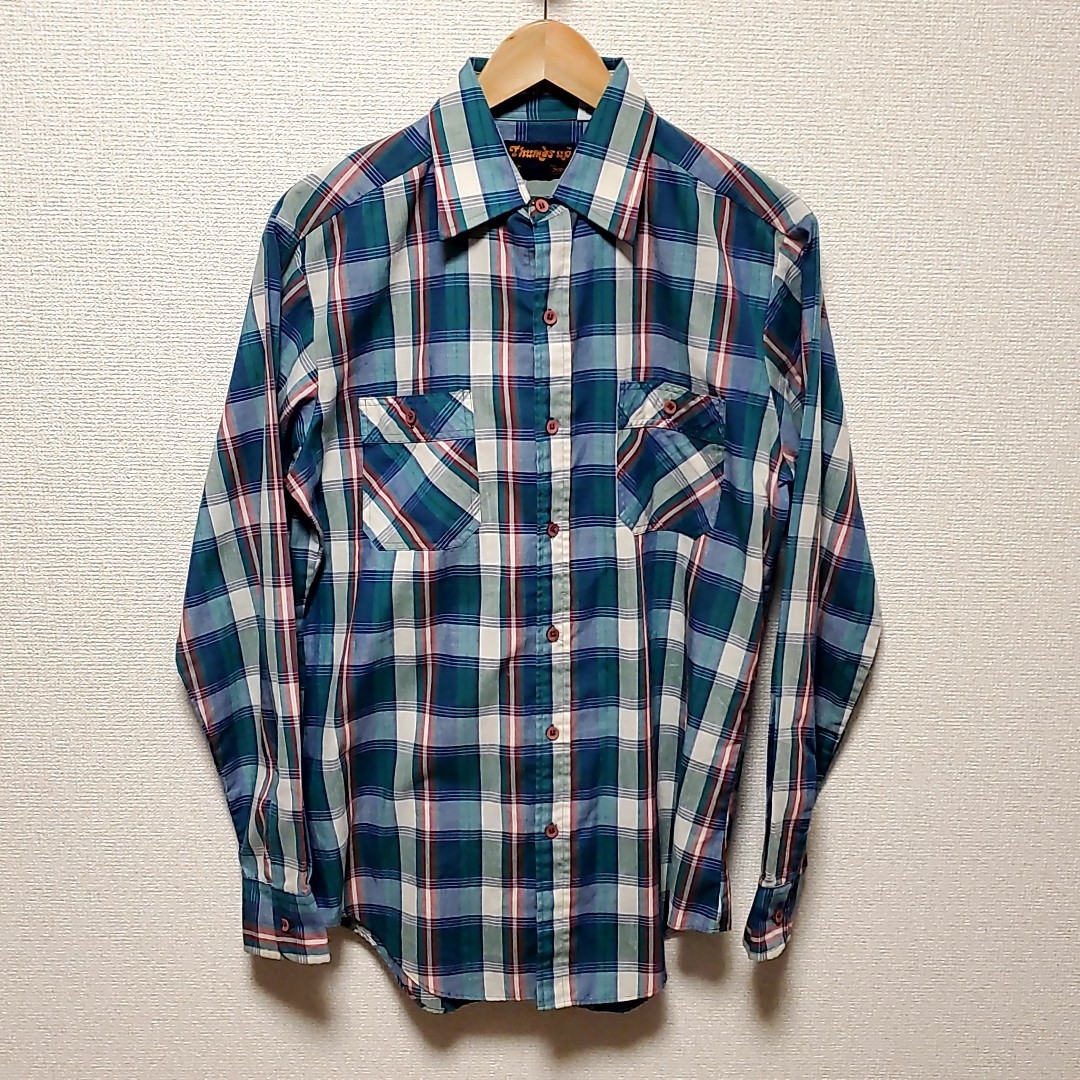 B67 80s シアーズ sears thumbs up チェック柄 長袖シャツ sizeM B67 80s シアーズ sears thumbs up チェック柄 長袖シャツ sizeM