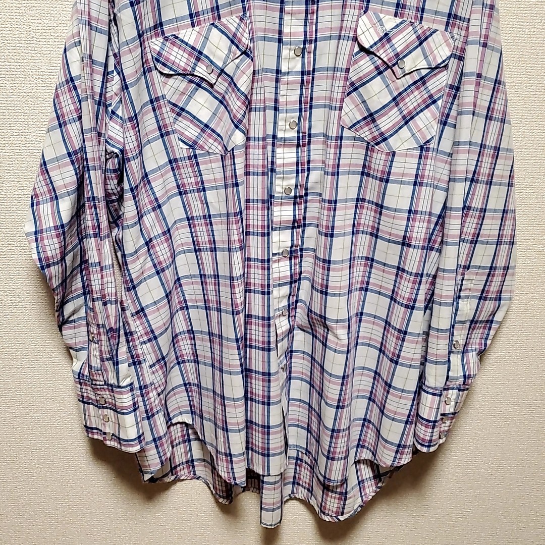 B70◆USA製 Flying Ranchwear by Ruddock Mfg Company 長袖 ウエスタンシャツ sizeXXXL 中古 USED 古着 ビッグサイズ オーバーサイズ