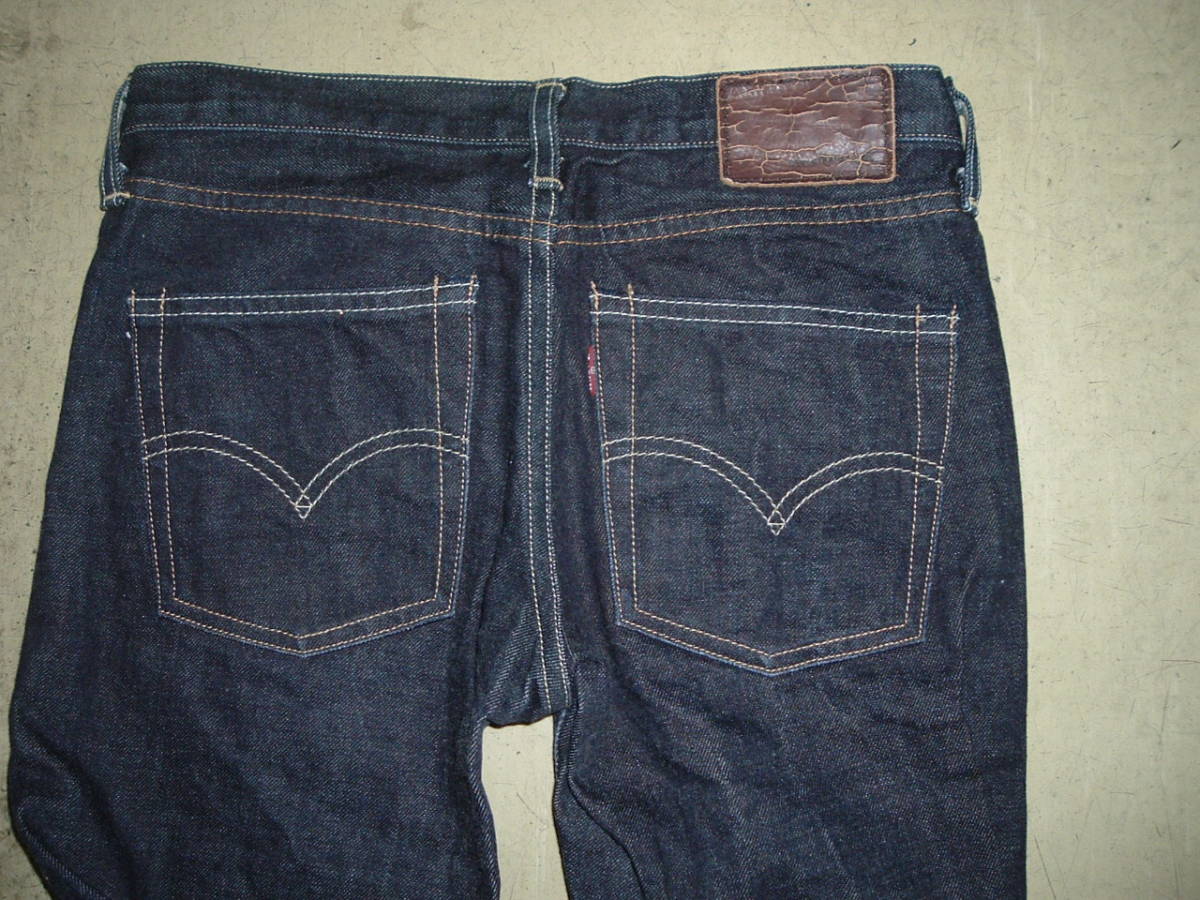 *Levi\'s Levi's * Rollei z jeans Denim w27 7 part height * leather patch * cow leather made in Japan hem chain stitch Vintage te- -stroke full load!