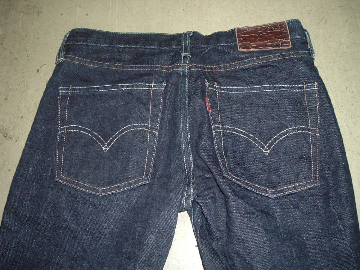 *Levi\'s Levi's * Rollei z jeans Denim w27 7 part height * leather patch * cow leather made in Japan hem chain stitch Vintage te- -stroke full load!