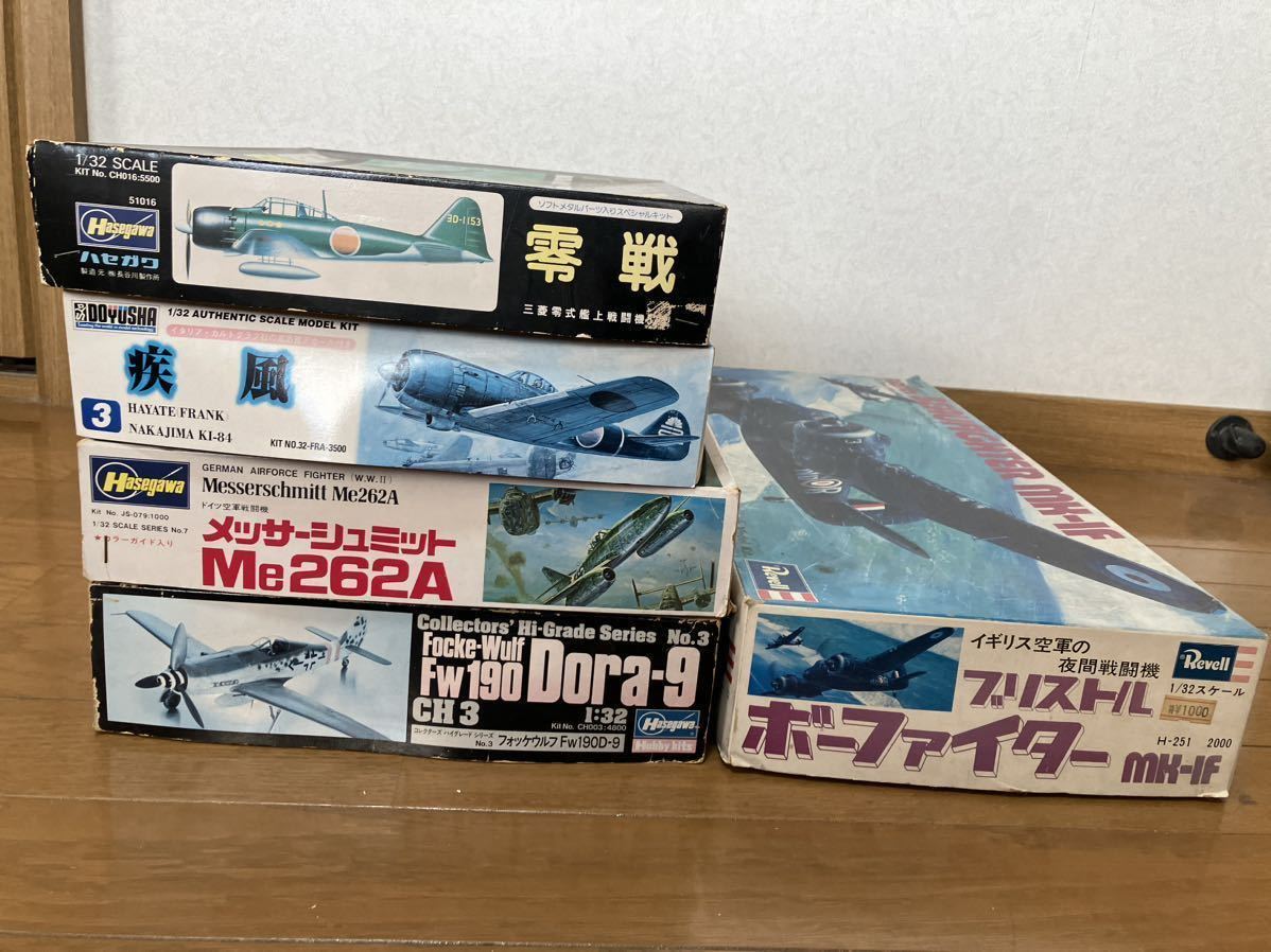 1/32 レベル　ボーファイター、童勇者　疾風、ハセガワ　零戦　フォッケウルフＤora-9 Me292A まとめて５機セット _画像2