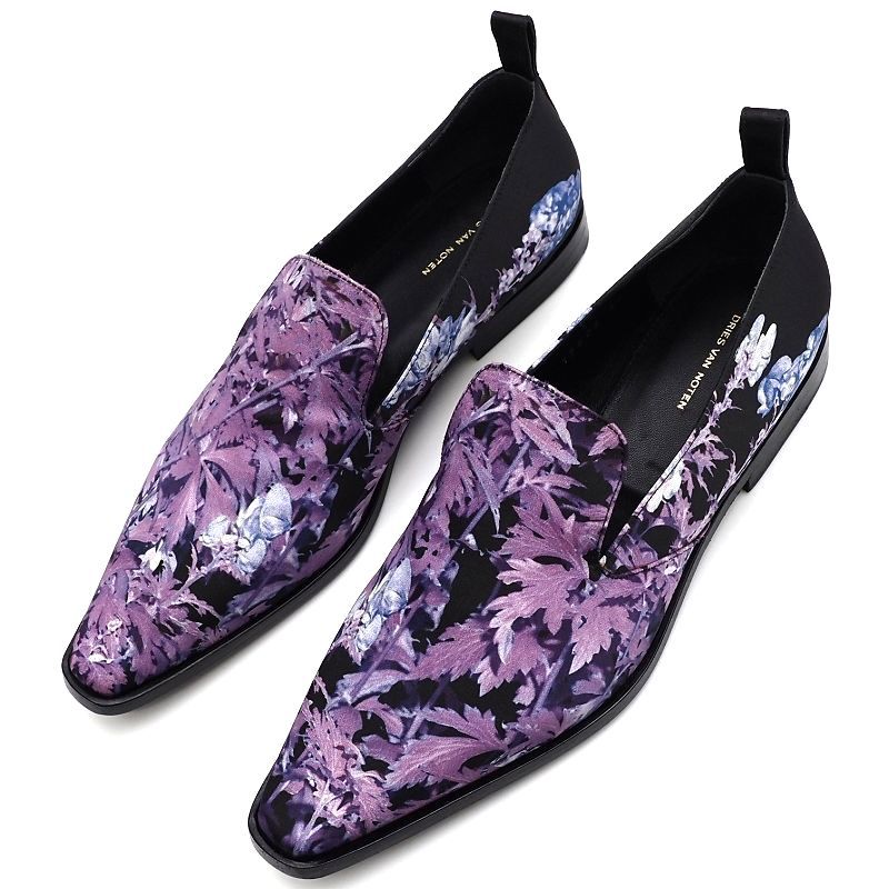 L04182 新品 DRIES VAN NOTEN/ローファー スリッポン【サイズ：36】ブラック/パープル 定価80300円 ドリスヴァンノッテン レディース_画像1