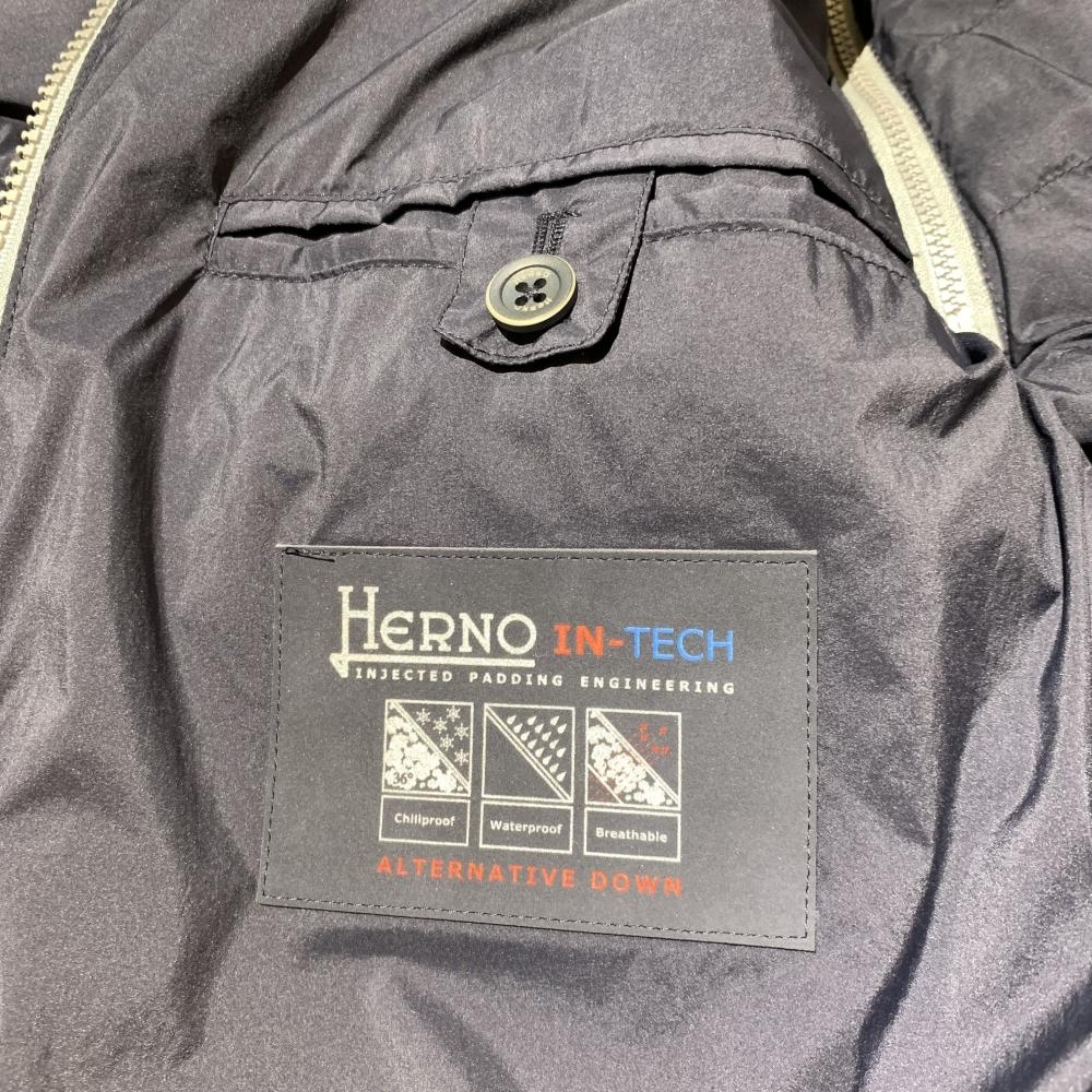 HERNO ヘルノ PC0061U アウター ジャケット ダウン ネイビー ファスナー開閉 ベスト 腕着脱式 メンズ サイズ52 管理HS31236_画像6