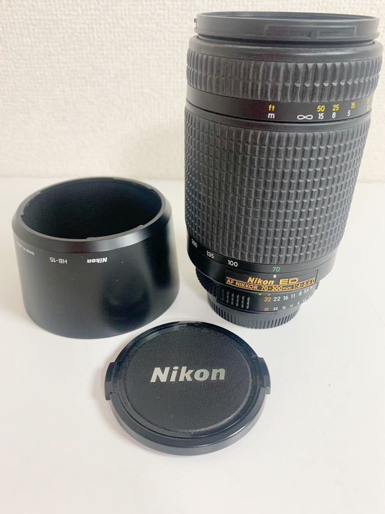 Nikon レンズ AF NIKKOR 70-300mm 4-5.6D レンズフード キャップ ニコン カメラレンズ 動作未確認 IK_画像1