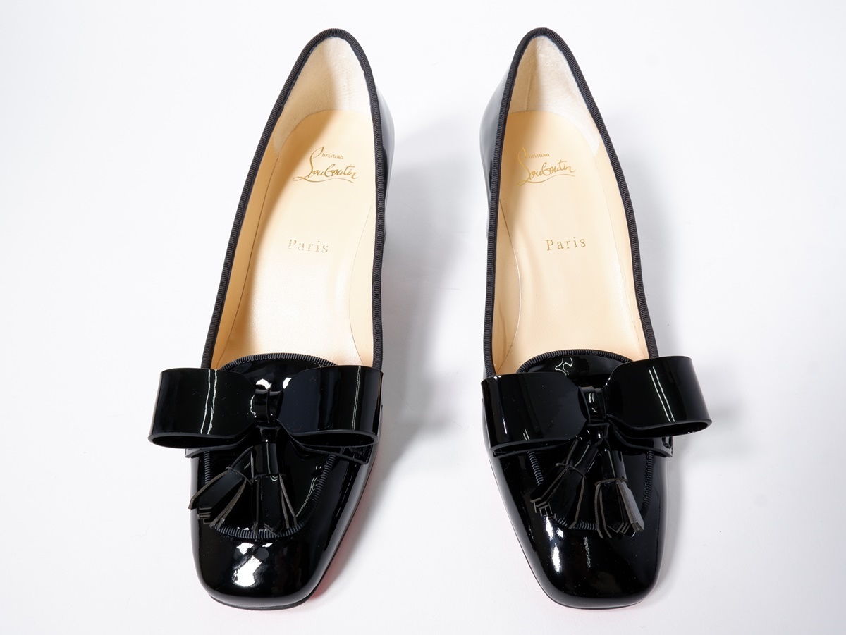 クリスチャンルブタンChristianLouboutin 2020SS CARMELA PUMP 55 PATENT/GG 5.5cmチャンキーヒール パテントパンプス新品 [LFWA73329]_画像3