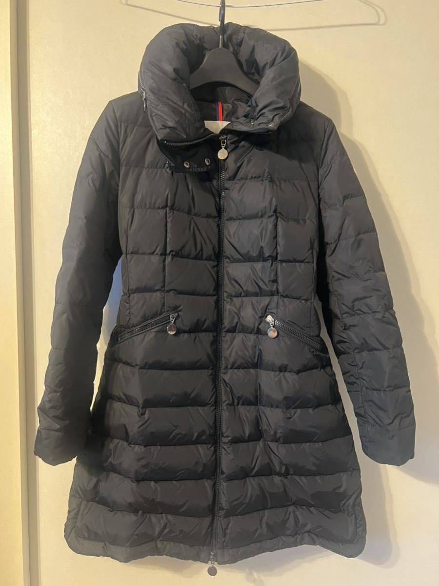 モンクレール MONCLER ダウンコート サイズ0 FLAMMETTE(フラメッテ) 黒 レディース 冬物 コート