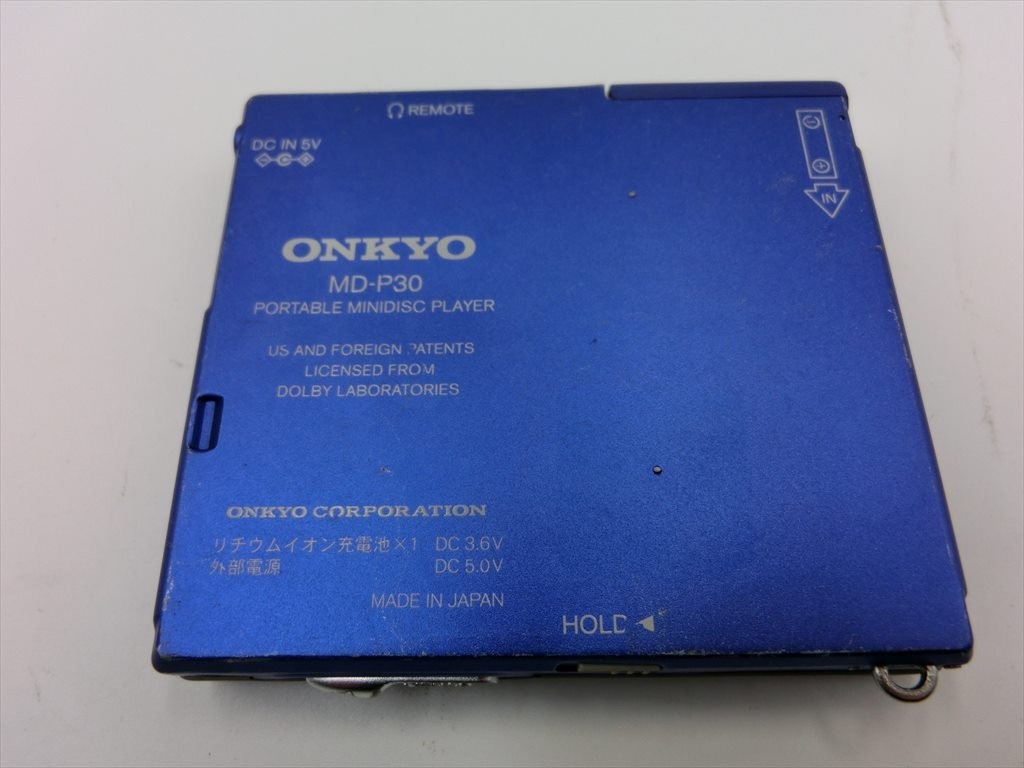 G【AY3-81】【送料無料】ONKYO/オンキョー/ポータブルMDプレーヤー/MD-P30/※動作未確認・ジャンク扱い_画像3