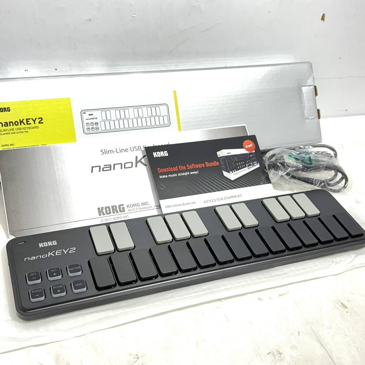 (志木)箱付き★KORG/コルグ nanoKEY2 Slim-Line USB Keybord キーボード DTM DAW MIDI 楽器 器材 コントローラー PC 作曲 (o)_画像1