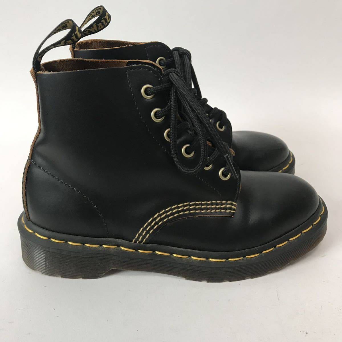 e17 Dr Martens ドクターマーチン 6ホール ショートブーツ レザー ブラック レースアップ 正規品 UK3 レディース レースアップ 101ARC _画像3