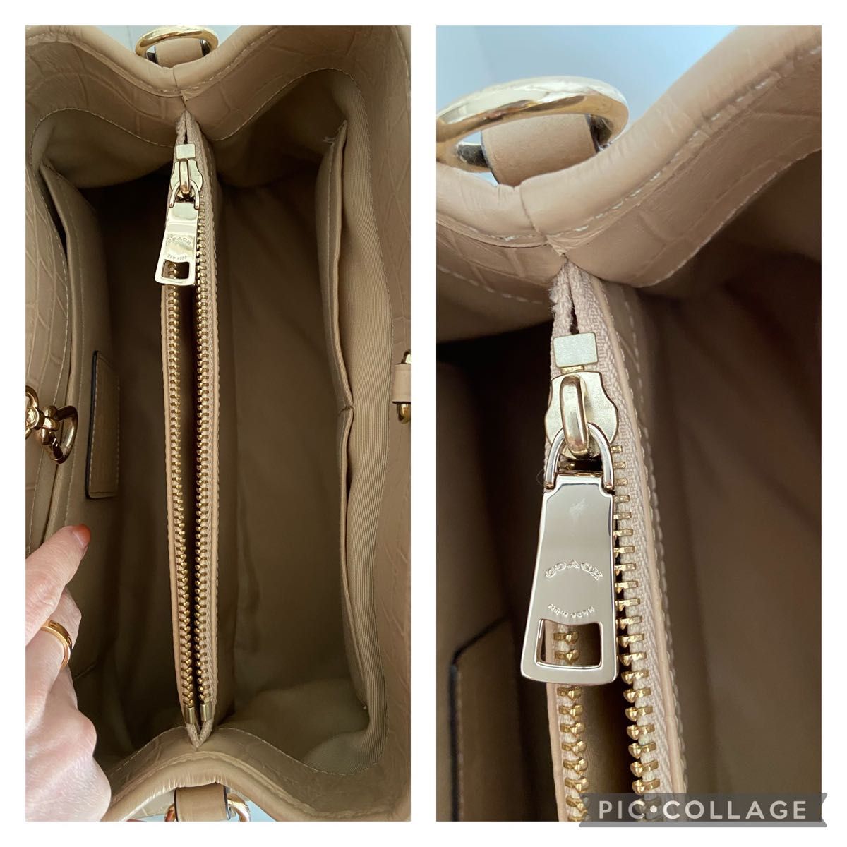 美品！coach 2WAYレザーショルダーバッグ　ベージュ ハンドバッグ ショルダーバッグ レザー 2WAY COACH