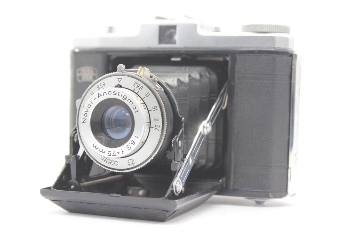 【返品保証】 ツァイスイコン Zeiss Ikon NETTAR Novar-Anastigmat 75mm F6.3 蛇腹カメラ s4396