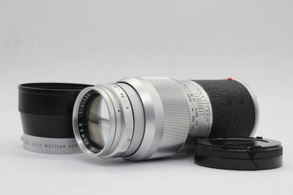 【返品保証】 ライカ Leica Elmar 135mm F4 レンズ フード付き s4553_画像1