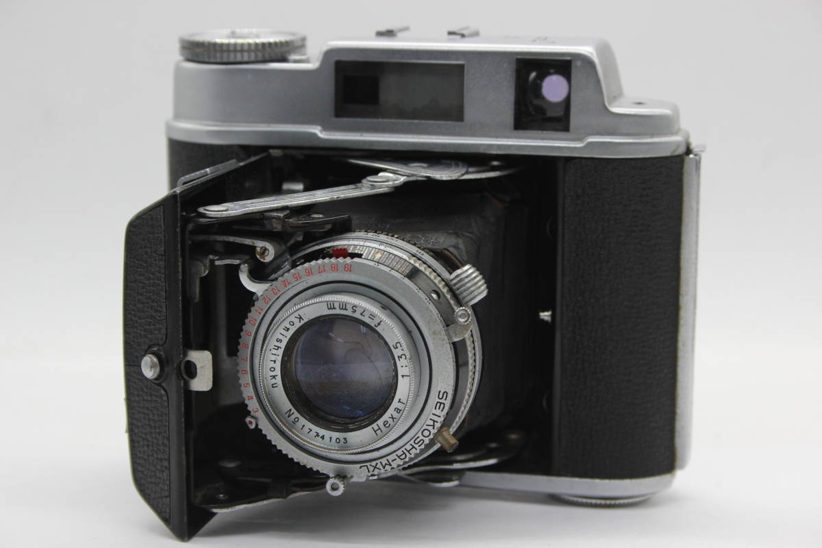 パール Pearl IV Konishiroku hexar 75mm F3.5 蛇腹カメラ s4573