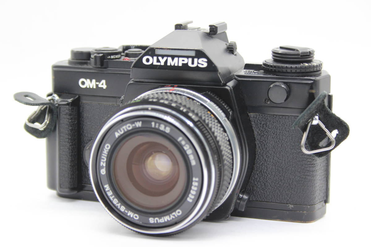 【返品保証】 オリンパス Olympus OM-4 ブラック G.ZUIKO AUTO-W 28mm F3.5 ボディレンズセット s5361の画像1