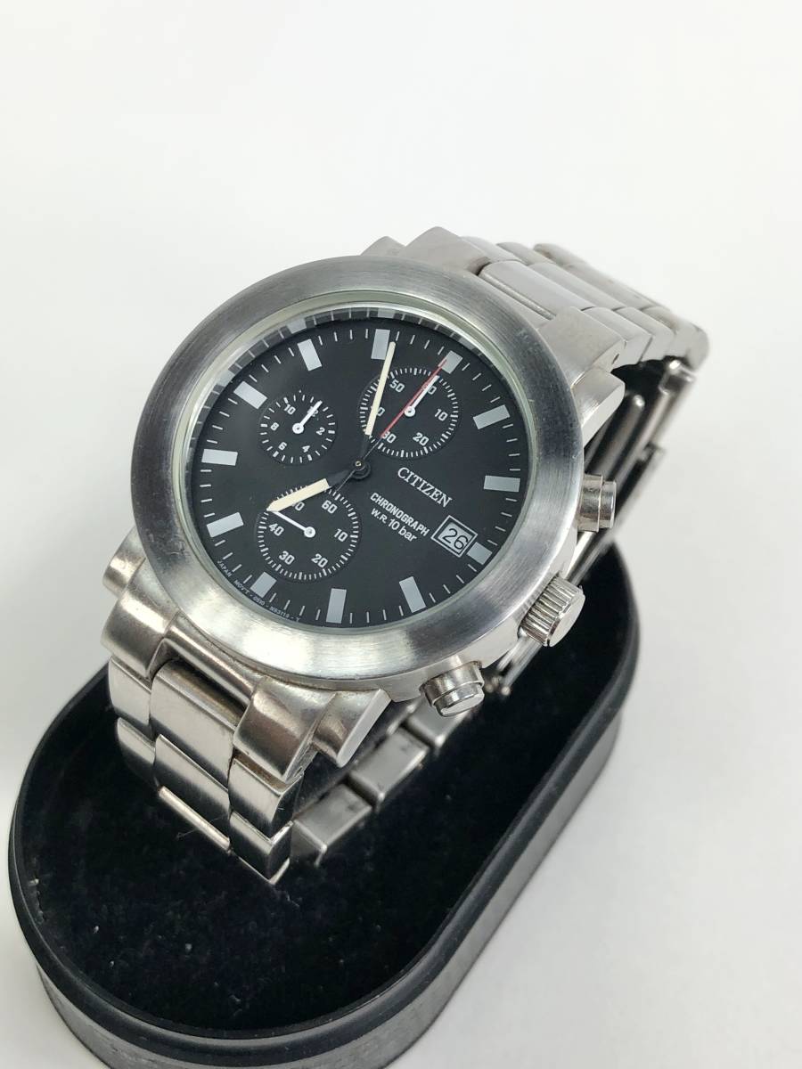 1213A【中古】CITIZEN CHRONOGRAPH シチズン クロノグラフ メンズ 腕時計 0510-S75438 ▲電池式/裏面無し/今回限りの出品_画像1