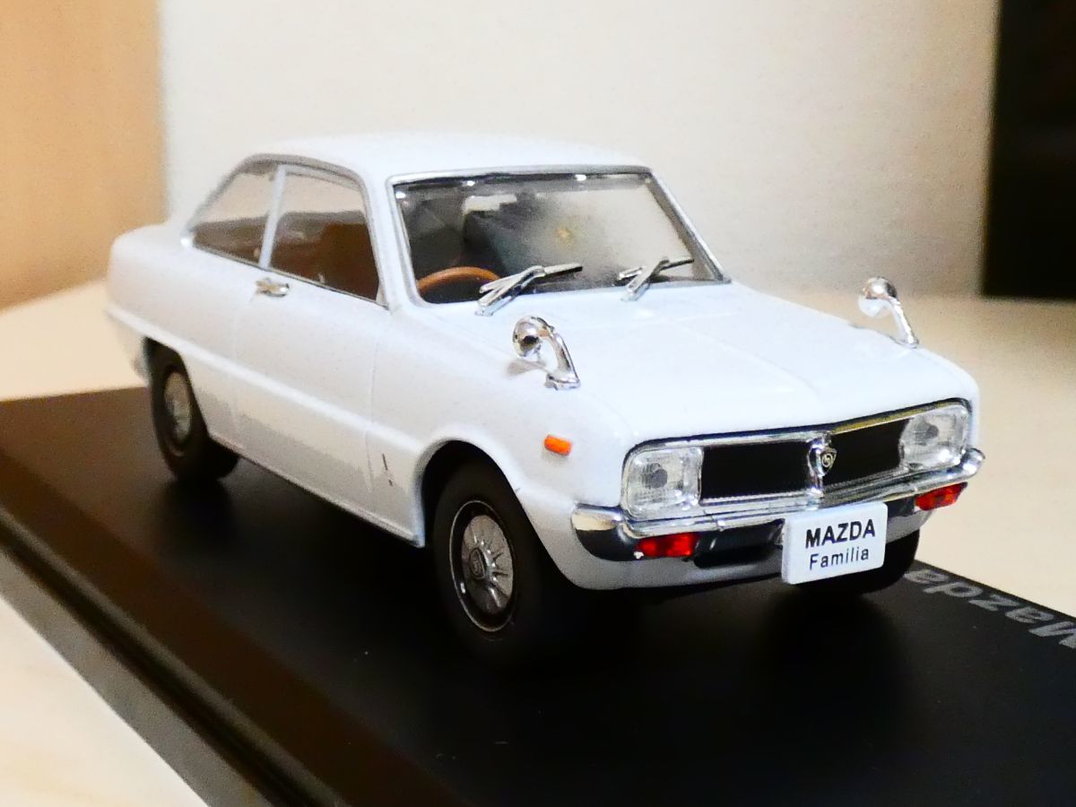 国産 名車コレクション 1/43 マツダ ファミリア ロータリークーペ 1968 白 アシェット 旧車 クラシックカー ミニカー Ｌ Mazda Familia_画像1