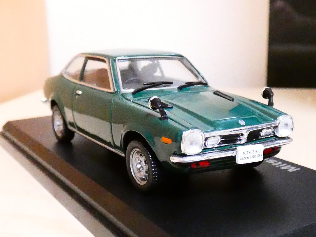 国産 名車コレクション 1/43 三菱 ランサー 1600 GSR 緑 1973 アシェット 旧車 クラシックカー ミニカー Ｌ_画像1