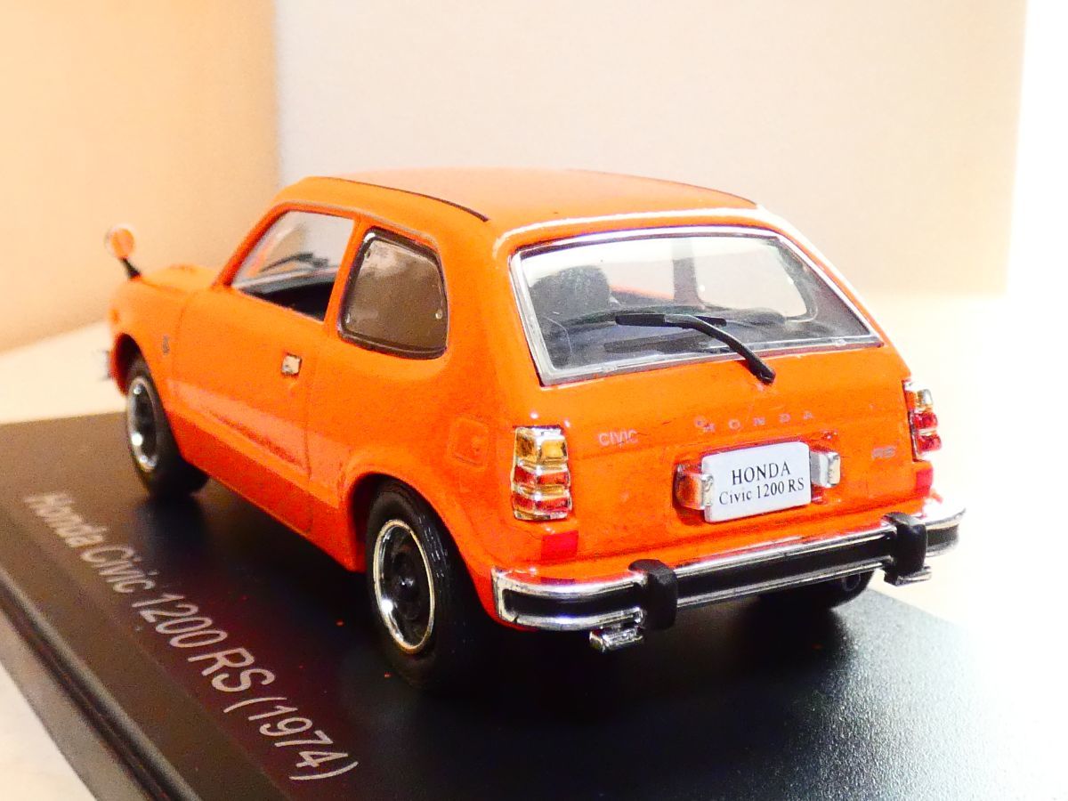 国産 名車コレクション 1/43 ホンダ シビック 1200 RS オレンジ 1974 塗装劣化あり アシェット 旧車 クラシックカー ミニカー X_画像2