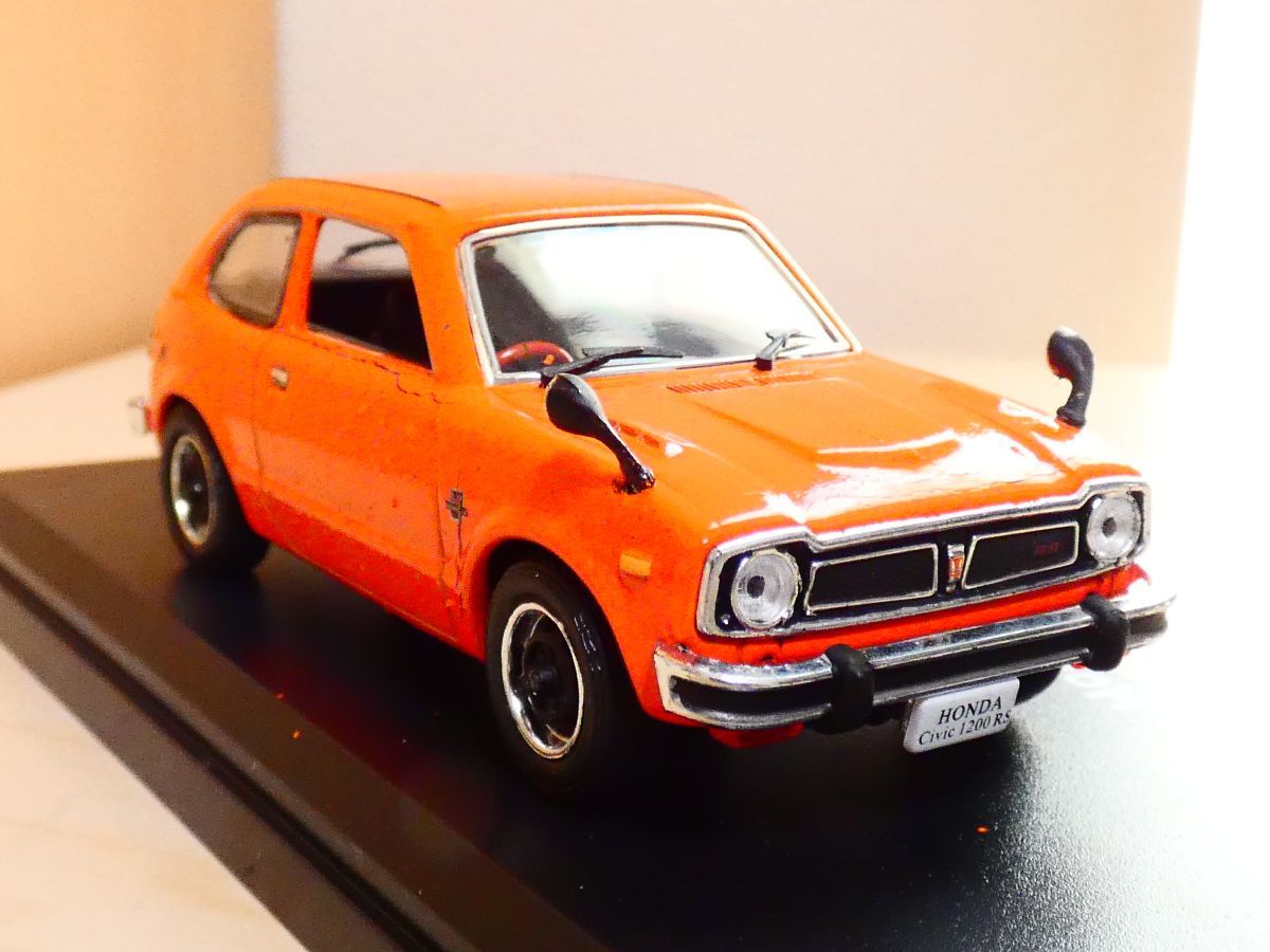 国産 名車コレクション 1/43 ホンダ シビック 1200 RS オレンジ 1974 塗装劣化あり アシェット 旧車 クラシックカー ミニカー X_画像1