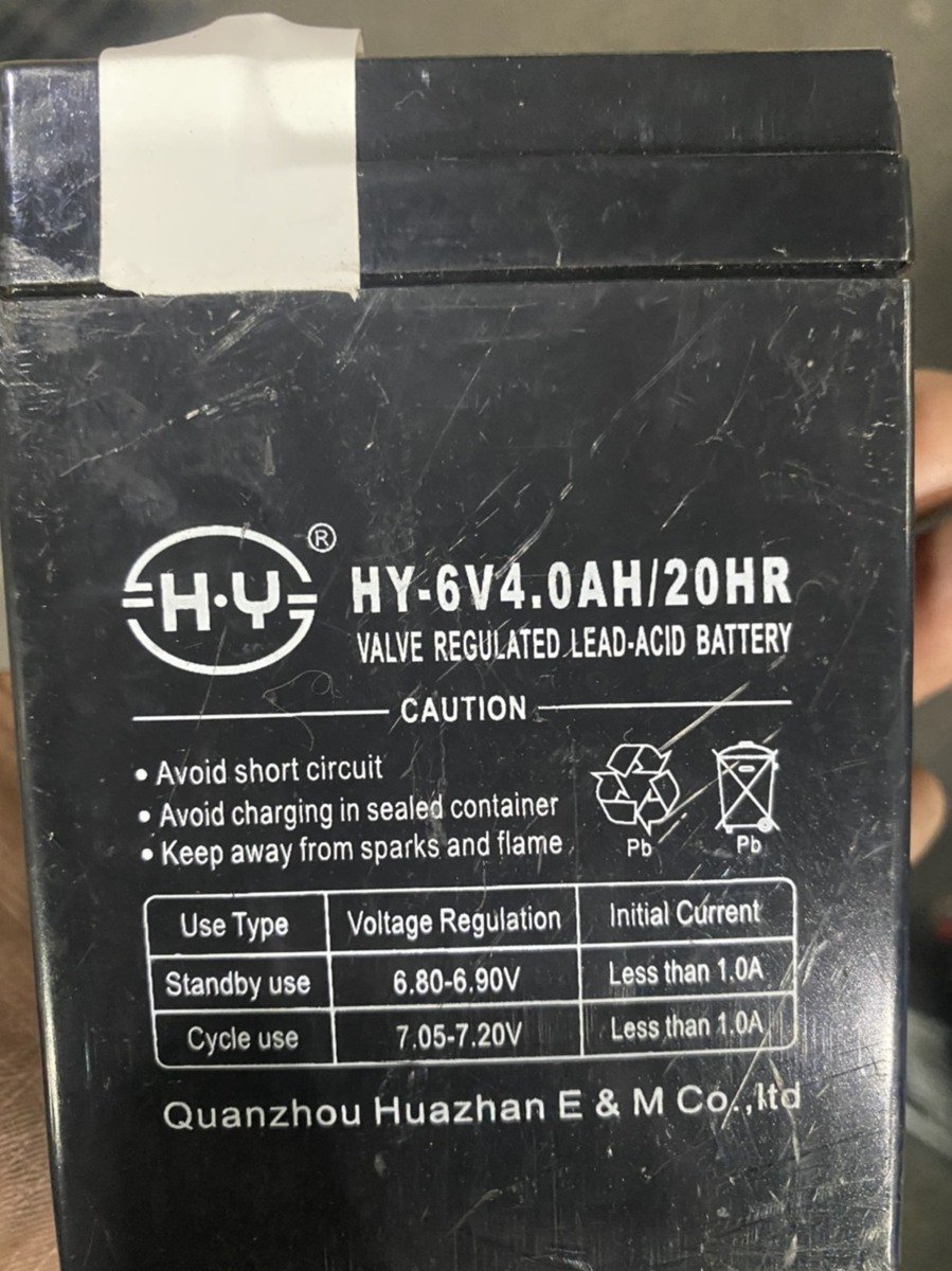 訳ありB級品◆ 鉛バッテリー2個セット 6V 4Ah 電動 原付 乗用カー ソーラー 非常用 防災 直列12V 並列 ###訳小野乗用0640X2個###_画像3