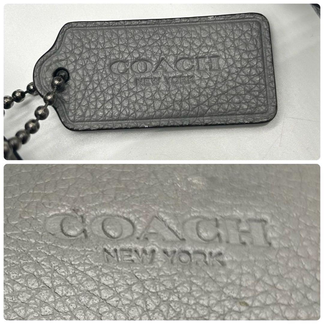 1円◆美品 コーチ COACH メトロポリタン ソフト ブリーフケース ショルダーバッグ ビジネス 2way メンズ レザー 本革 グレー A4◎ ハンド_画像8