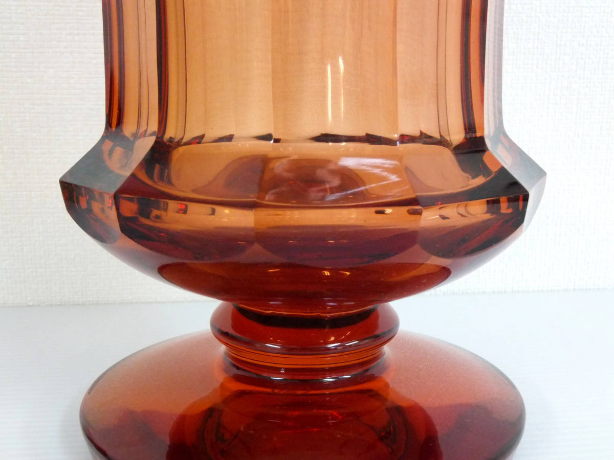 B1370 希少サイズ Moser モーゼル クリスタルガラス 花瓶 ボヘミアガラス フラワーベース_画像5