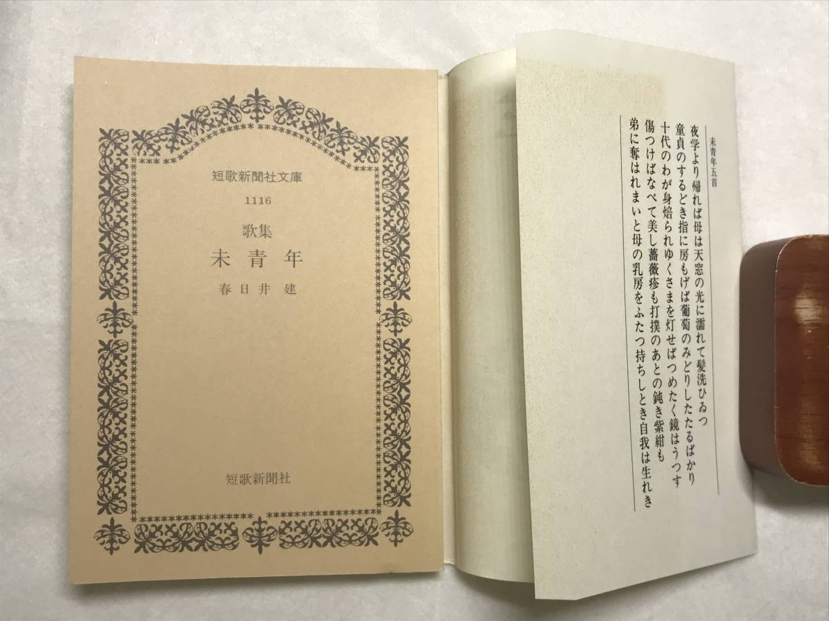 歌集 未青年 春日井建 短歌新聞社文庫 2004年 序文：三島由紀夫 解説：喜多昭夫 新聞切抜：黒瀬珂瀾_画像7