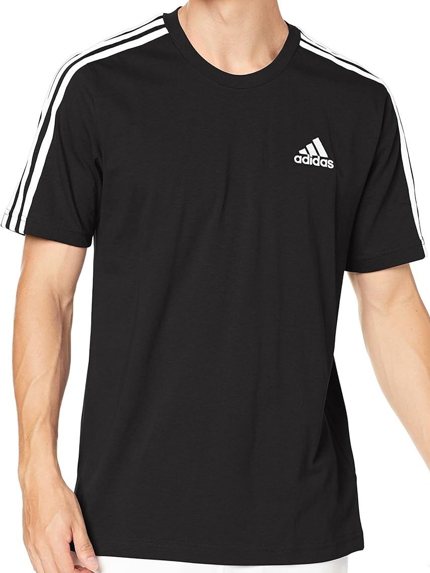 adidas(アディダス) エッセンシャルズ 3ストライプス 半袖Tシャツ 26800 メンズ ブラック/ホワイト(GL3732) Mサイズ_画像1