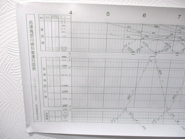 【12-212】野岩鉄道株式会社 会津鬼怒川線 列車運行図表 ダイヤグラム 2022年3月12日改正 鉄道放出品_画像1