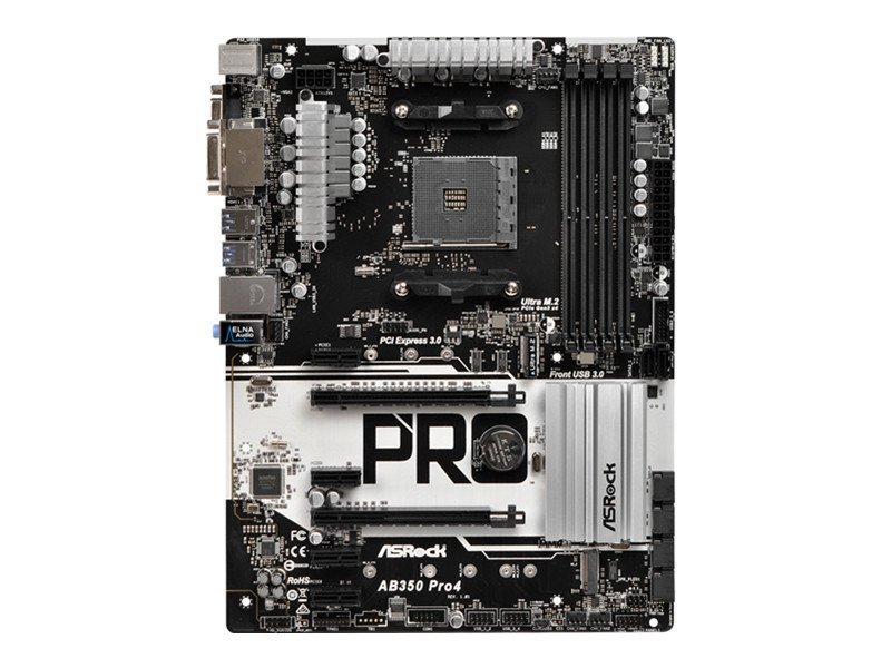 美品 ASRock AB350 Pro4 マザーボード AMD B350 Socket AM4 ATX メモリ最大64G対応 保証あり