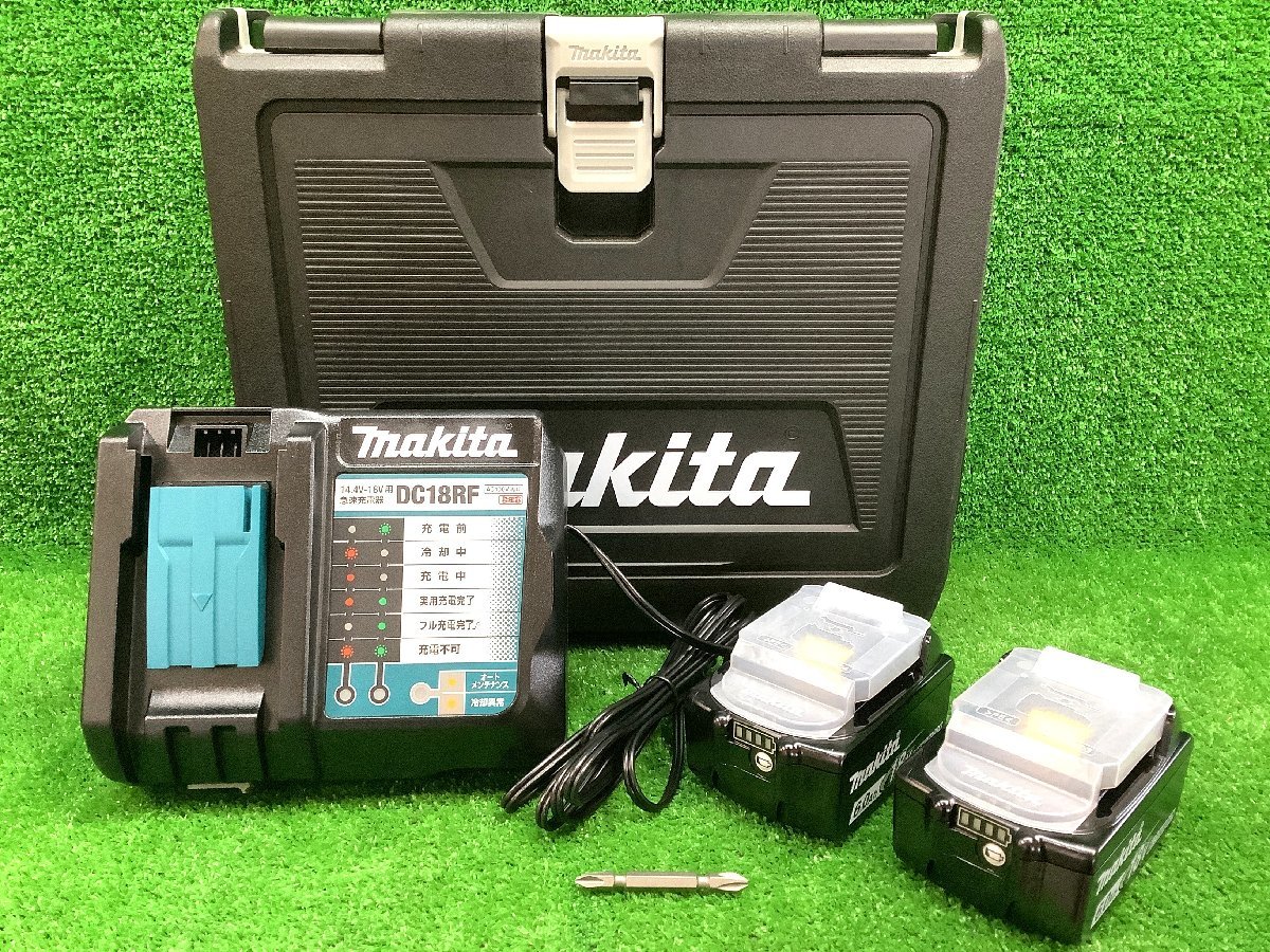 中古美品 makita マキタ 18V バッテリー BL1860B 2本 充電器 セット TD173用ケース付_画像1