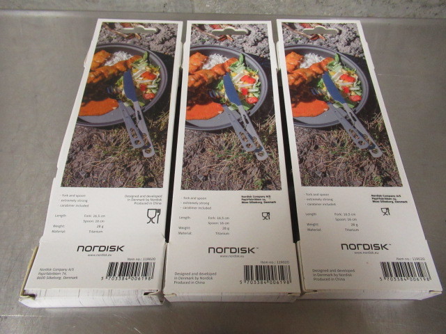 未使用 NORDISK ノルディスク CUTLERY チタン 2PC フォーク スピーン 3セット 管理5tr1207H-Y01_画像2