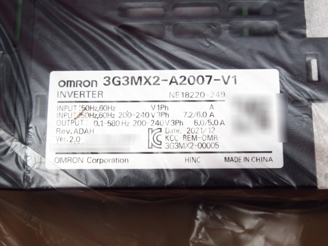 未使用品 OMROM オムロン 3G3MX2-A2007-V1 インバーター 管理5B1222D-H5_画像4