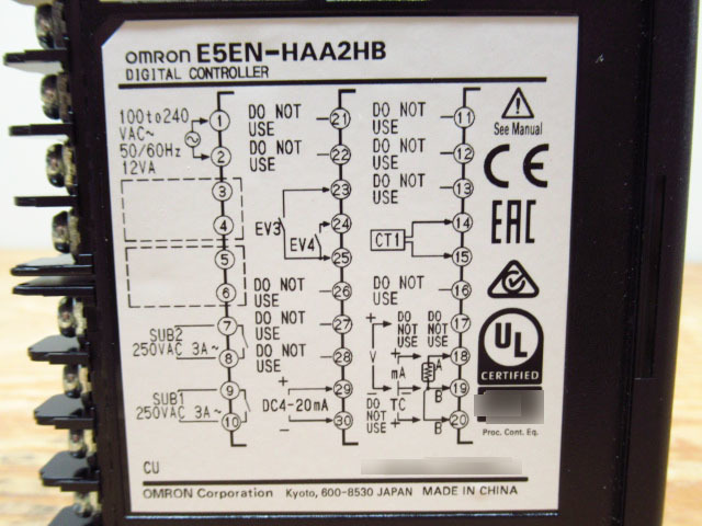 未使用 OMRON オムロン サーマックNEO 温度調節器 デジタル調節計 E5EN-HAA2HB デジタルコントローラー AC100～240V 管理5SS1225K-YPの画像6
