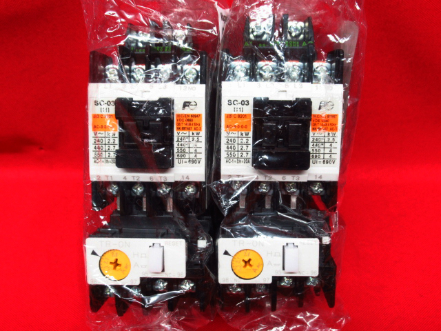 未使用品 FujiElectric 富士電機 電磁開閉器 SW-03 200V 0.4kW 1.7～2.6A 1a 2個セット 管理5B1227M-YP_画像2