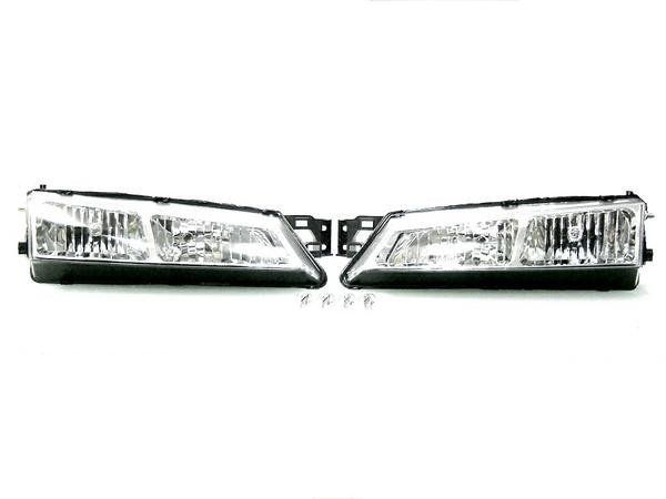送料無料 シルビア S14 インナークロームメッキ クリスタル フロントヘッドライト & ブラッククローム LED テールランプ_画像2