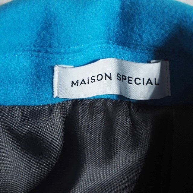 M5306H2　▼MAISON SPECIAL メゾンスペシャル▼　21AW Super140 Melton Over Coat オーバーコート ブルー 38 / メルトンウール 秋冬_画像7