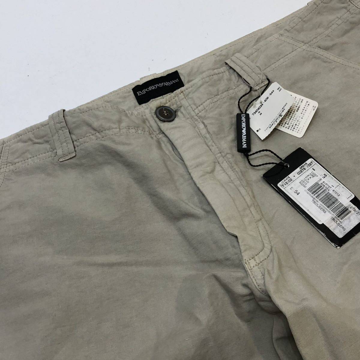 美品 国内正規品 GIORGIO ARMANI ジョルジオアルマーニ ストレッチ ワイド パンツ スラックス pants ボタンフライ 56 イタリア製 メンズ_画像6