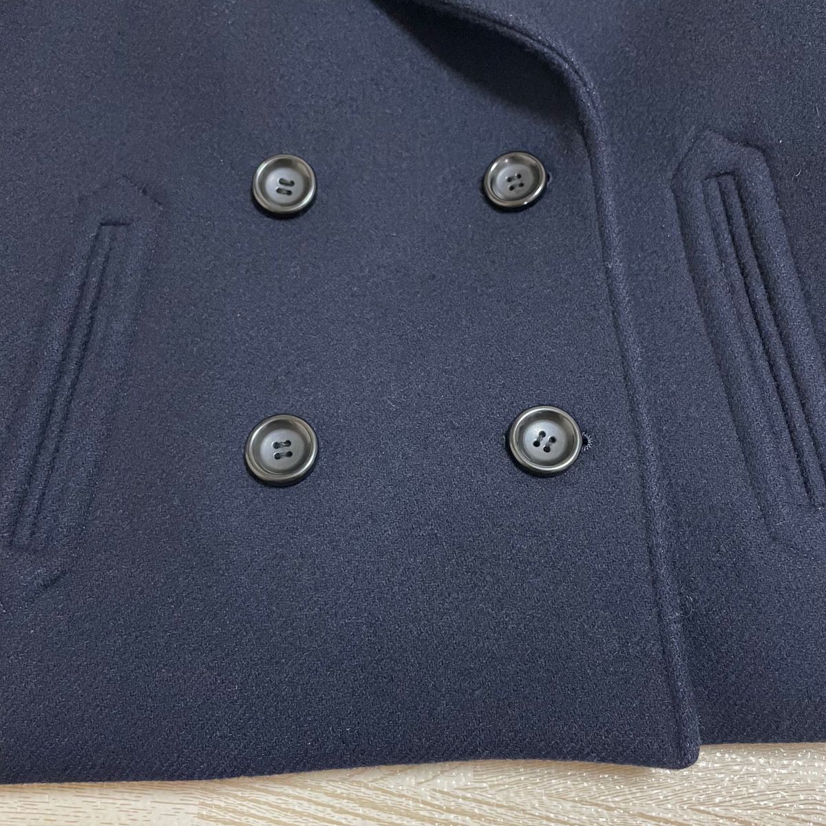 BORNY ボルニー カシミヤ混 ウール ピーコート ショート丈 コート 