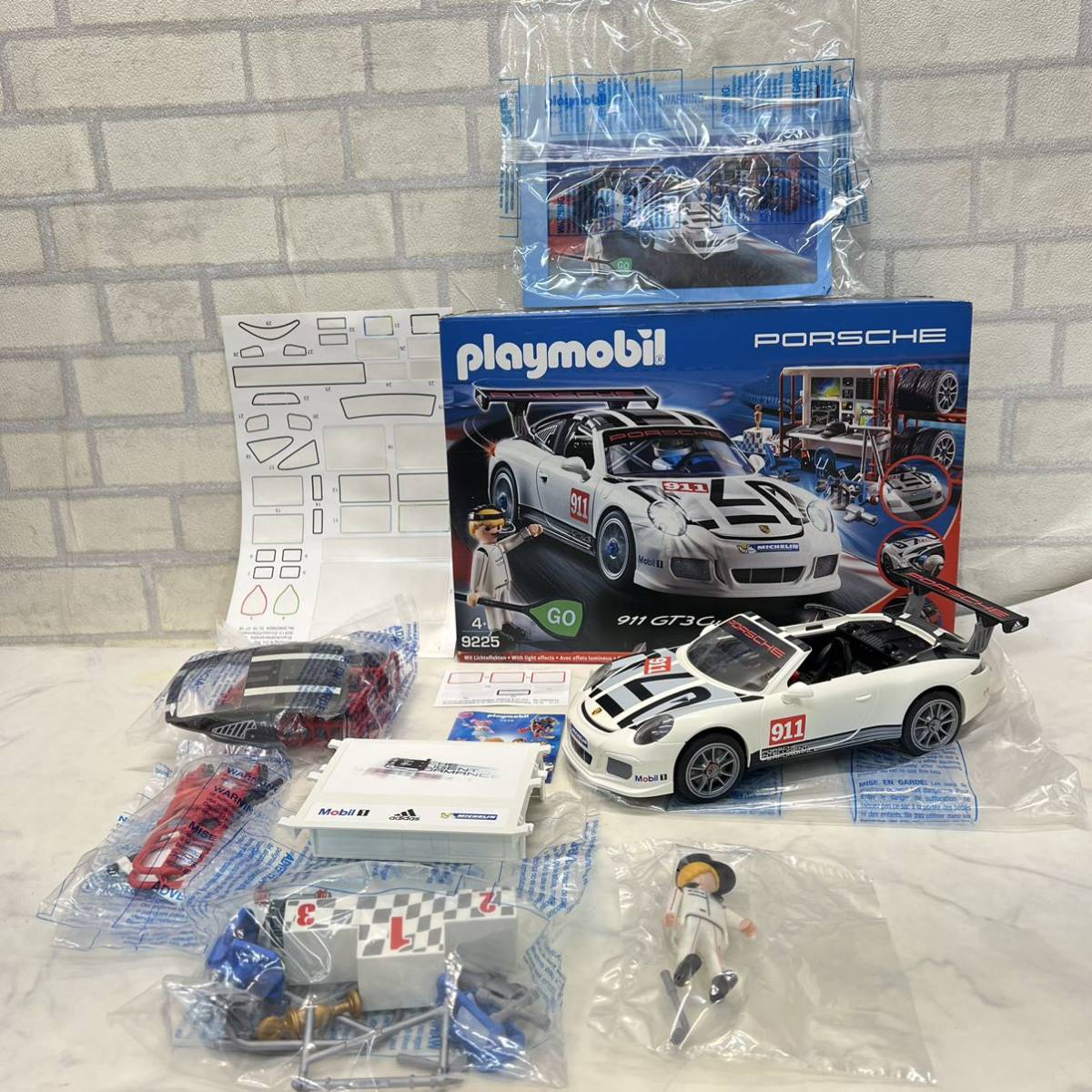 極美品 Playmobil プレイモービル ポルシェ911 9225 Porsche 911 GT3 Cup Racing Command Station_画像1